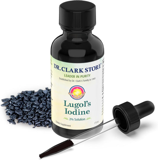 Dr. Clark Store Lugol’s Iodine 2% Stomach Saver - 1 fl. Oz with Dropper and Cone Cap