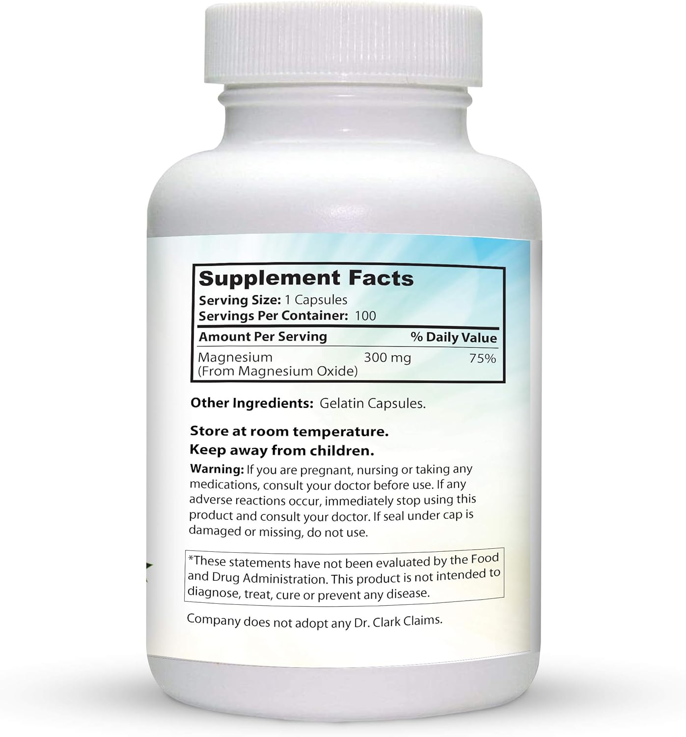 Dr. Clark Store Magnesium Oxide Supplement - 300mg, 100 Gelatin Capsules for Improved Wellness - BoostGo Australia