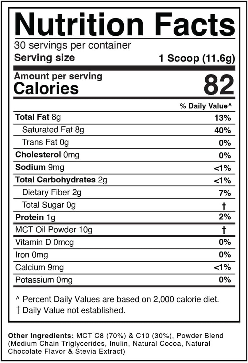Dr. Colbert's Keto Zone MCT Oil Powder - Dutch Chocolate Flavor - 70% C8 - 30% C10 - All Natural Keto Approved - 0 Net Carbs - Gluten Free - 30 Day Supply - 348g