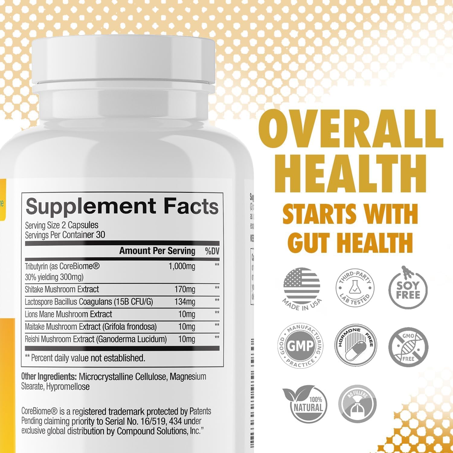 Dr. Emil Nutrition Total Gut Health Complex: Prebiotic, Probiotic, Postbiotic - Digestive Health Supplements for Women and Men, 60 Capsules