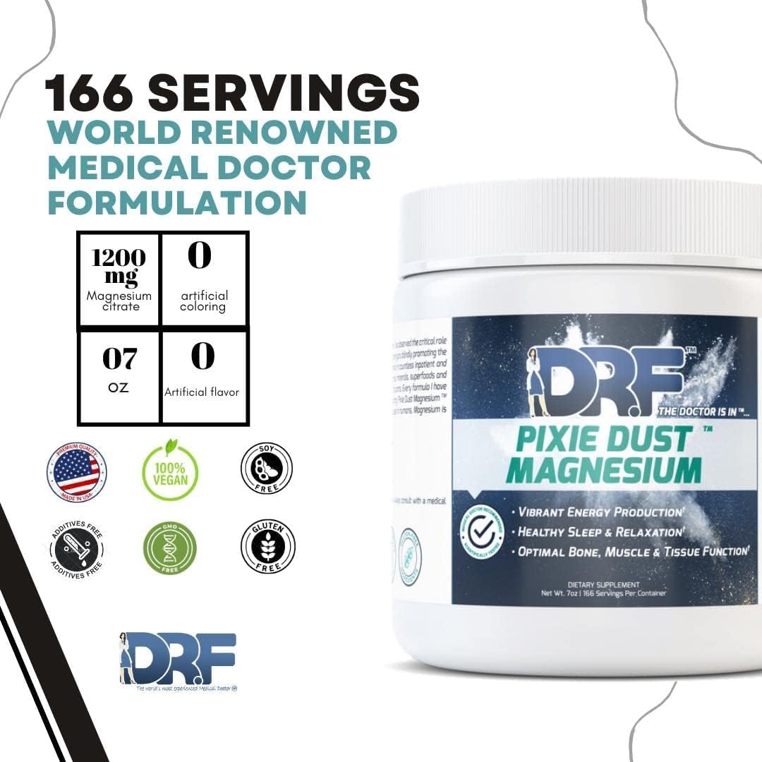 Dr. Farrah's Pixie Dust Magnesium: Boost Energy, Improve Sleep, and Support Bone, Muscle, and Tissue Health