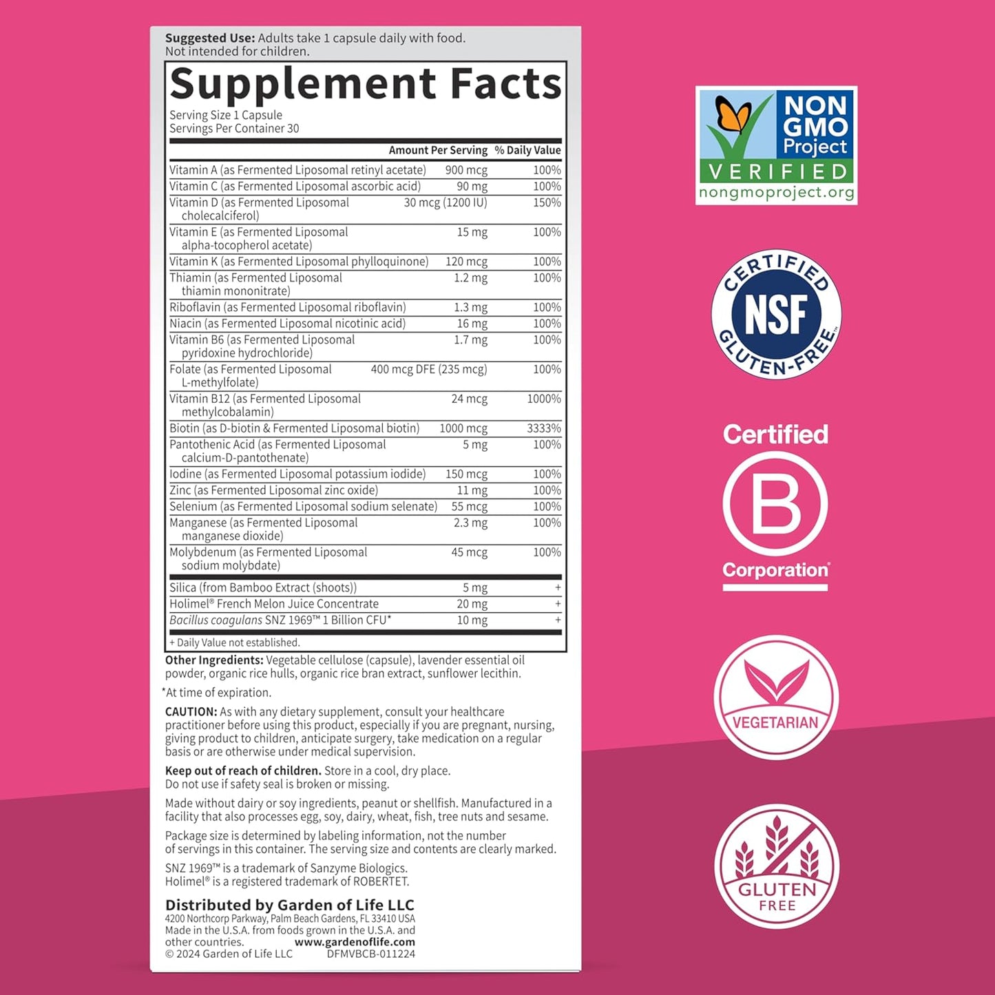 Dr Formulated Multi+ Beauty Complex: Liposomal Multivitamin with French Melon SOD, Biotin, Probiotics - Hair, Skin, Nails - 30 Capsules - Women & Men Supplement