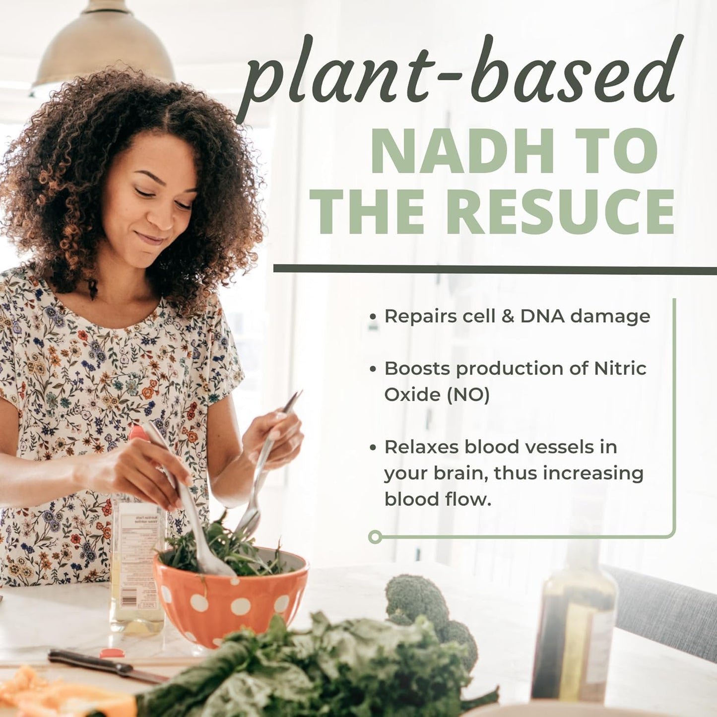 Dr. Harris Essentials NADH + DIM Supplement for Energy and Neurotransmitter Health - Plant-Based Formula for Mental Clarity, Concentration, and Memory Boost - 30 Capsules