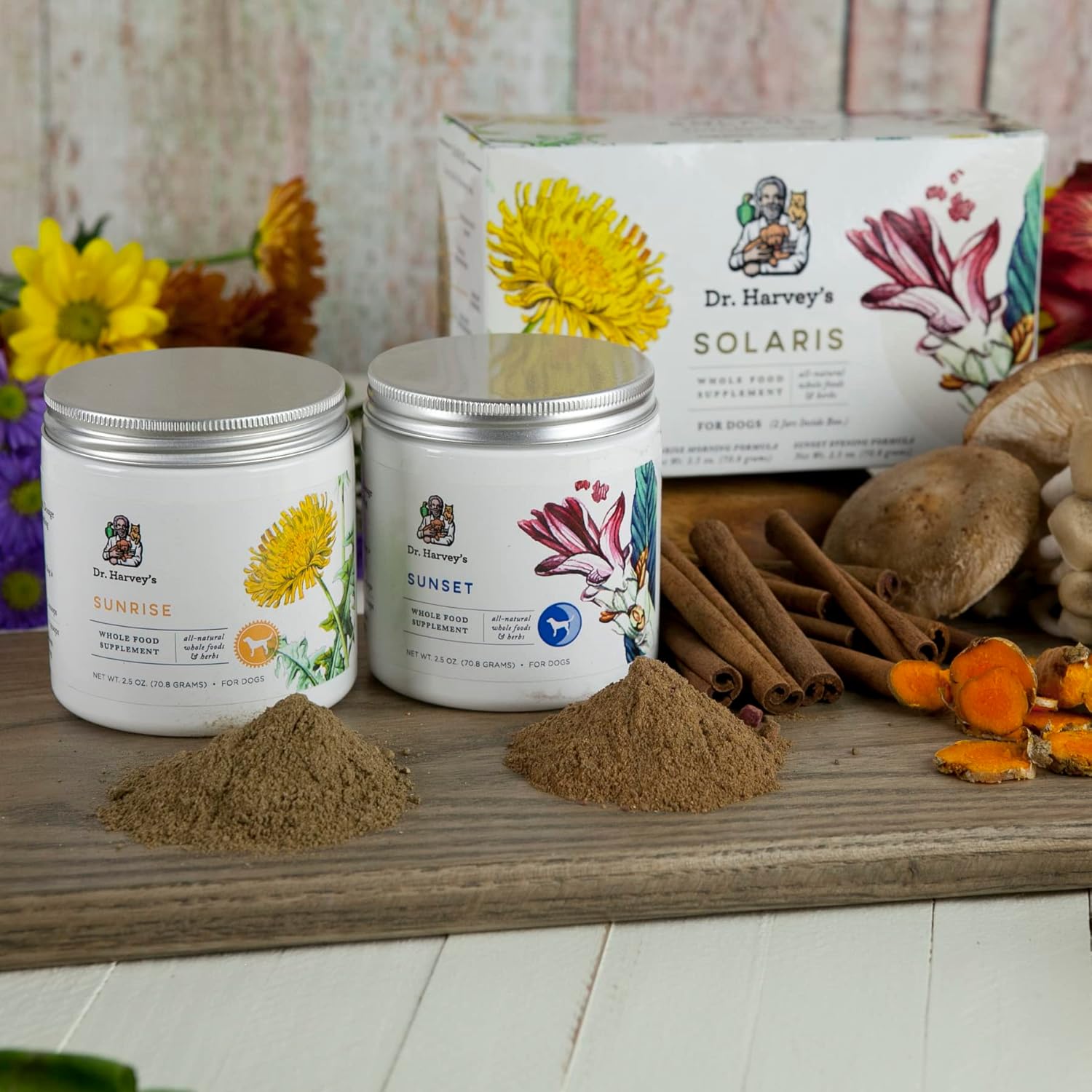 Dr. Harvey's Solaris Immune Support Whole Food Supplement for Dogs - Morning & Evening Formula - 2.5 oz (2 Pack)