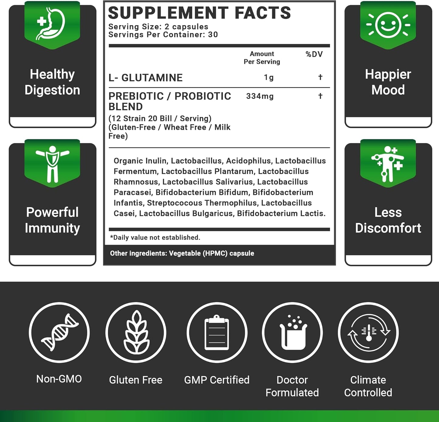 Dr. Ian Stern Formulated Royal-Organica BIO-ESSENTIALS Probiotic Supplement for Digestion & Immunity, 20 Billion CFU - 60 Capsules