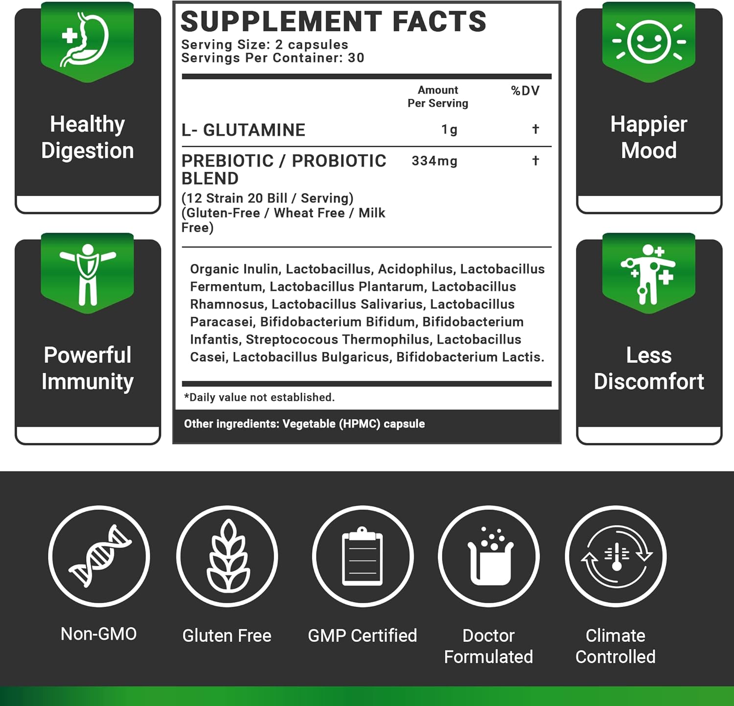 Dr. Ian Stern Formulated Royal-Organica BIO-ESSENTIALS Probiotic Supplement for Digestion & Immunity, 20 Billion CFU - 60 Capsules