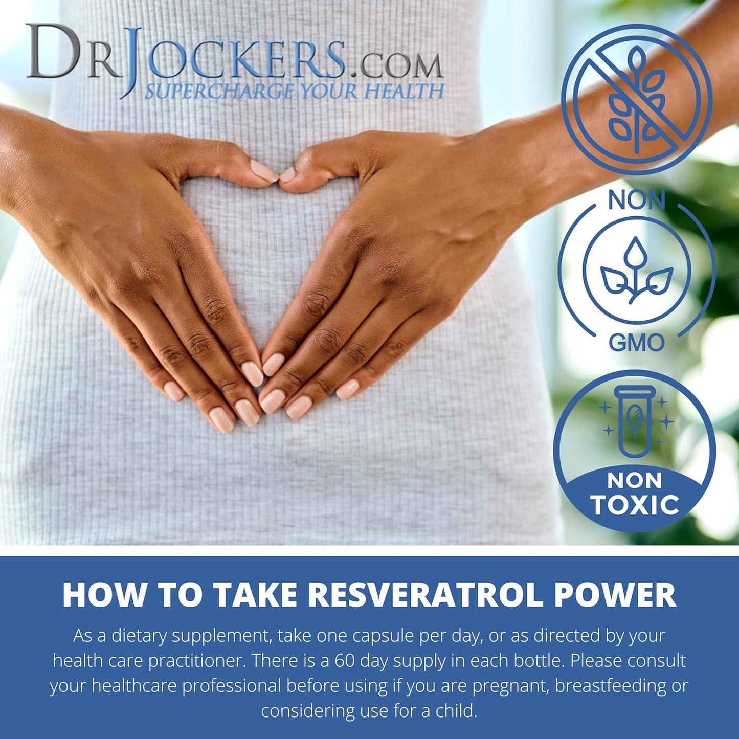 Dr. Jockers Resveratrol Power: Immune Support, Anti-Aging, Skin Health - 200mg Trans Resveratrol, 60 Day Supply