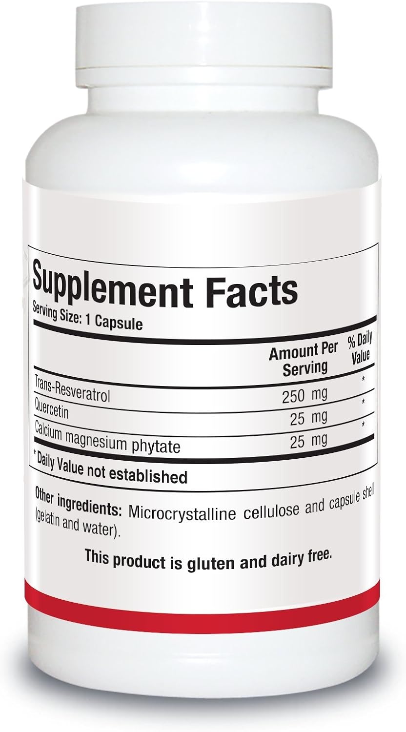 Dr. Mark Houston's ResveraSirt HP: Trans Resveratrol & Quercetin Blend for Cardiovascular & Vascular Support - 120 Capsules
