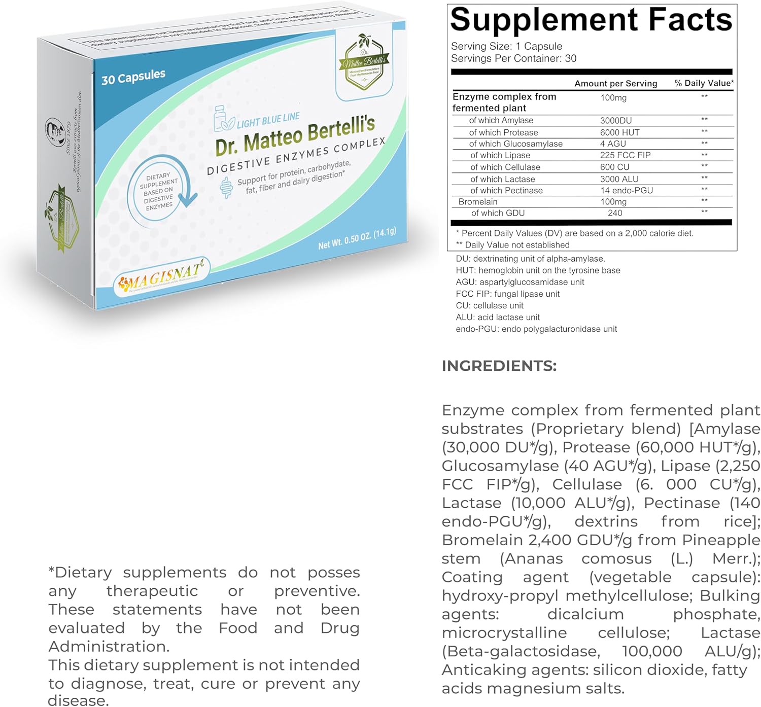 Dr. Matteo Bertelli's Activity and Digestive Support Pack - NAC, Enzymes, Antioxidants (30 Tablets & 30 Capsules)