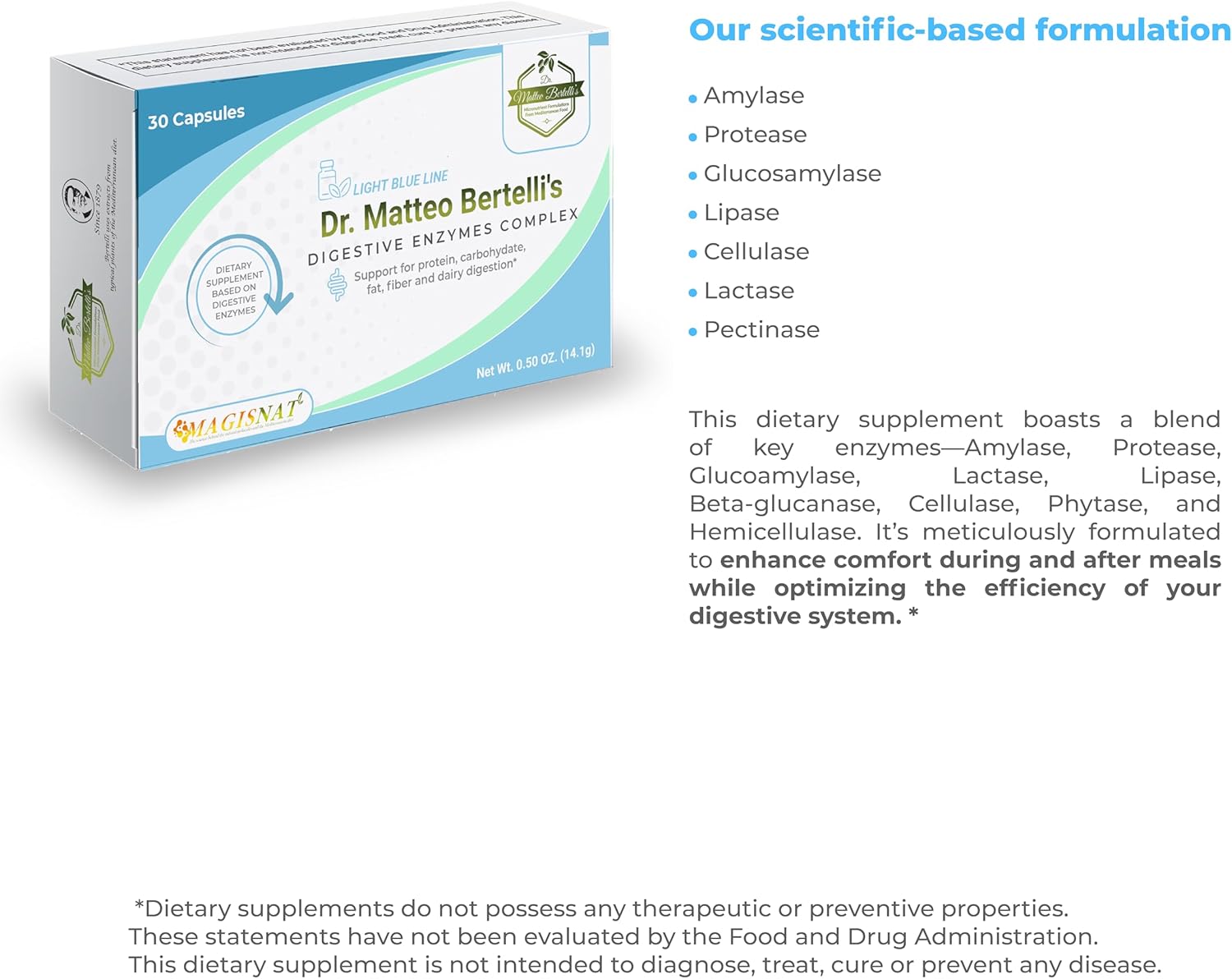 Dr. Matteo Bertelli's Activity and Digestive Support Pack - NAC, Enzymes, Antioxidants (30 Tablets & 30 Capsules)