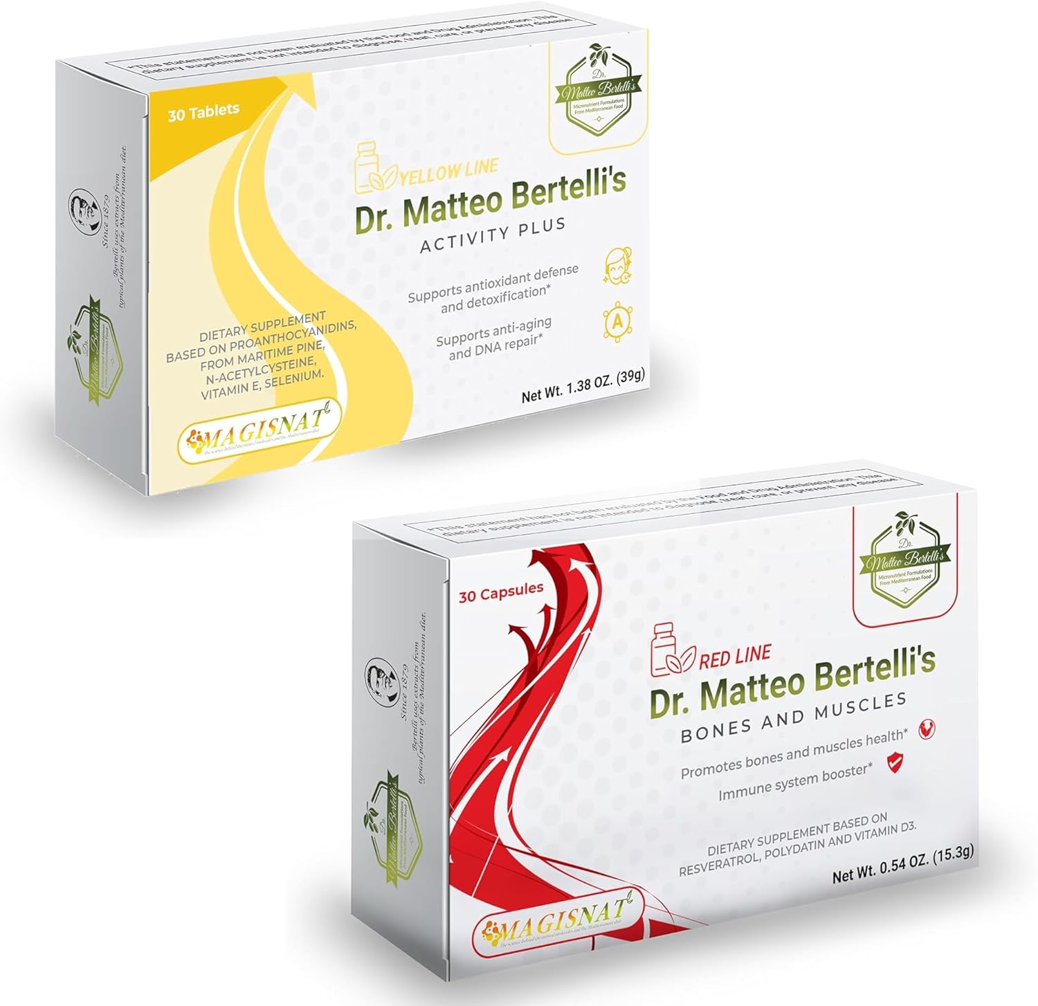 Dr. Matteo Bertelli's Bone Support Bundle with N-Acetylcysteine, Resveratrol, and Vitamin D3 - 30 Tablets & Capsules