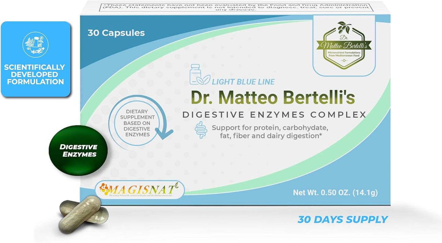 Dr. Matteo Bertelli's Digestive Enzyme Complex - 30 Capsules for Improved Digestion