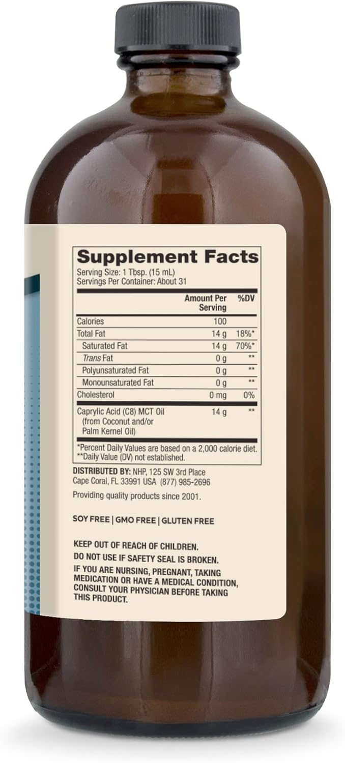 Dr. Mercola Biothin Ketone Energy Caprylic Acid MCT Oil - 16 FL oz - Non GMO - Soy & Gluten Free