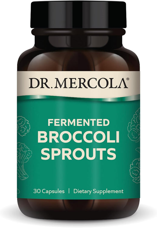 Dr. Mercola Fermented Broccoli Sprouts Capsules - 30 Servings - Dietary Supplement for Detox Support - Non-GMO Fermented Nutrients