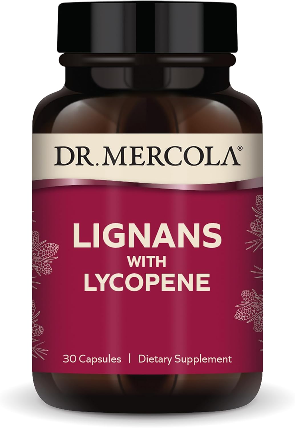 Dr. Mercola Lignans with Lycopene Supplement - 30 Capsules, Non GMO, Soy Free, Gluten Free