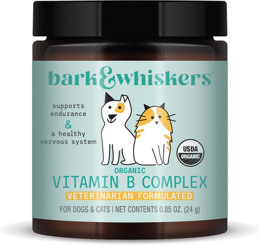 Dr. Mercola Organic Vitamin B Complex for Pets, 60 Scoops, Supports Nervous System & Endurance, Non-GMO Bark & Whiskers Formula