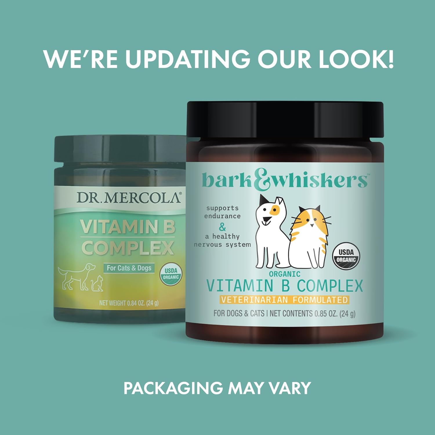Dr. Mercola Organic Vitamin B Complex for Pets, 60 Scoops, Supports Nervous System & Endurance, Non-GMO Bark & Whiskers Formula