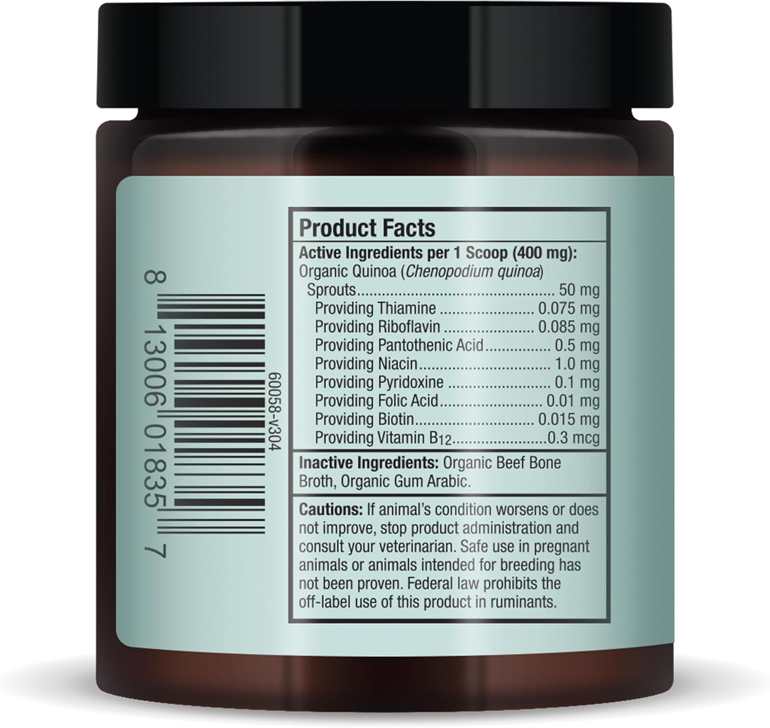 Dr. Mercola Organic Vitamin B Complex for Pets, 60 Scoops, Supports Nervous System & Endurance, Non-GMO Bark & Whiskers Formula