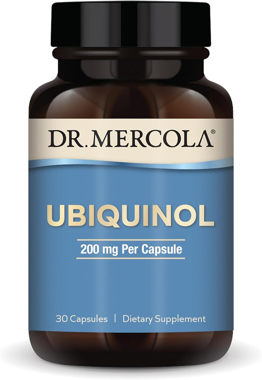 Dr. Mercola Ubiquinol Dietary Supplement - 30 Servings (30 Capsules), 200mg Per Capsule - Supports Energy Production - Non-GMO