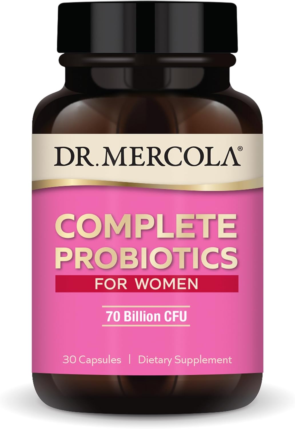 Dr. Mercola Women's Probiotic Supplement, 70 Billion CFU, 30 Capsules, Non GMO, Digestive Health Support