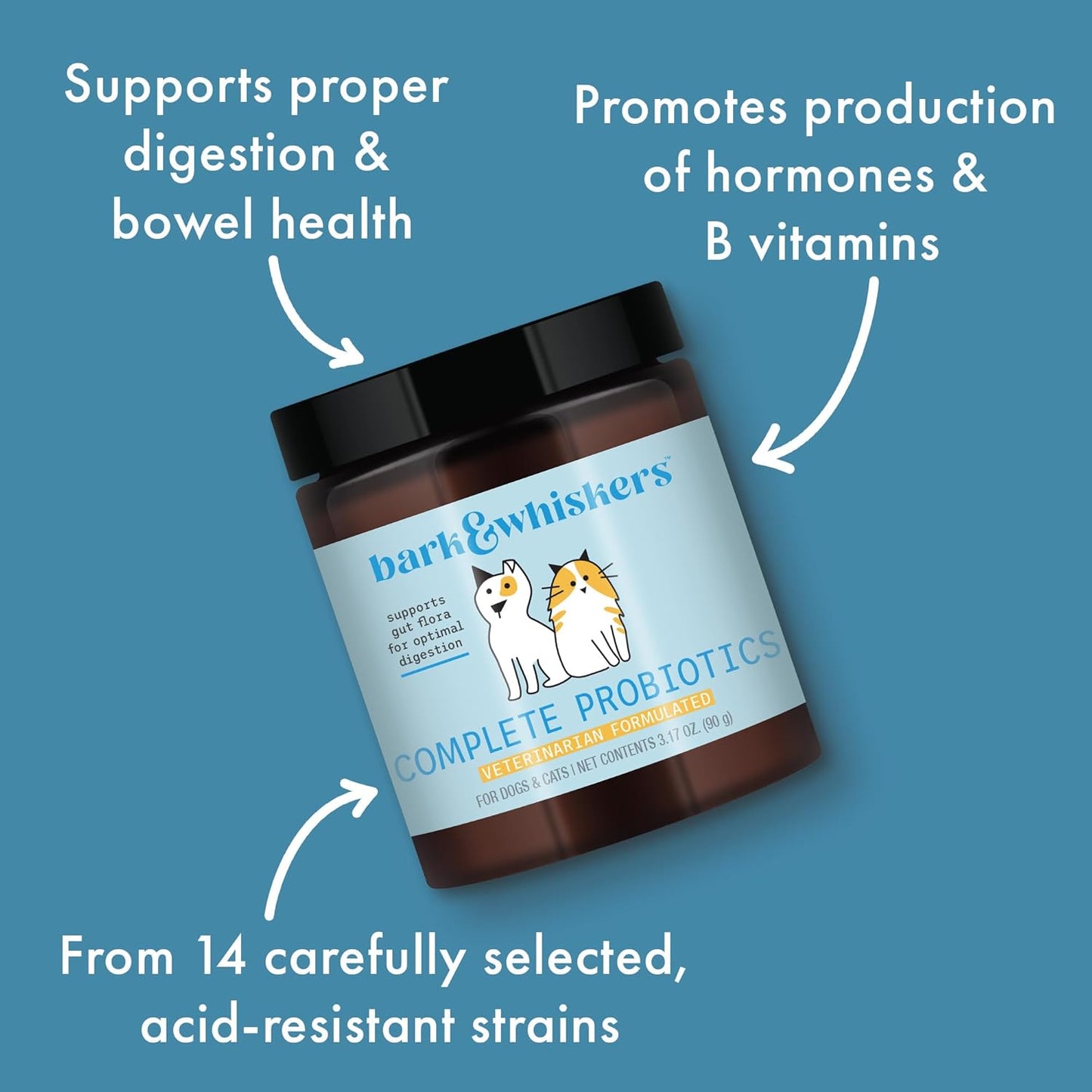 Dr. Mercola's Non-GMO Complete Probiotics for Dogs and Cats - 3.17 oz - Supports Immune Function and Digestive Health
