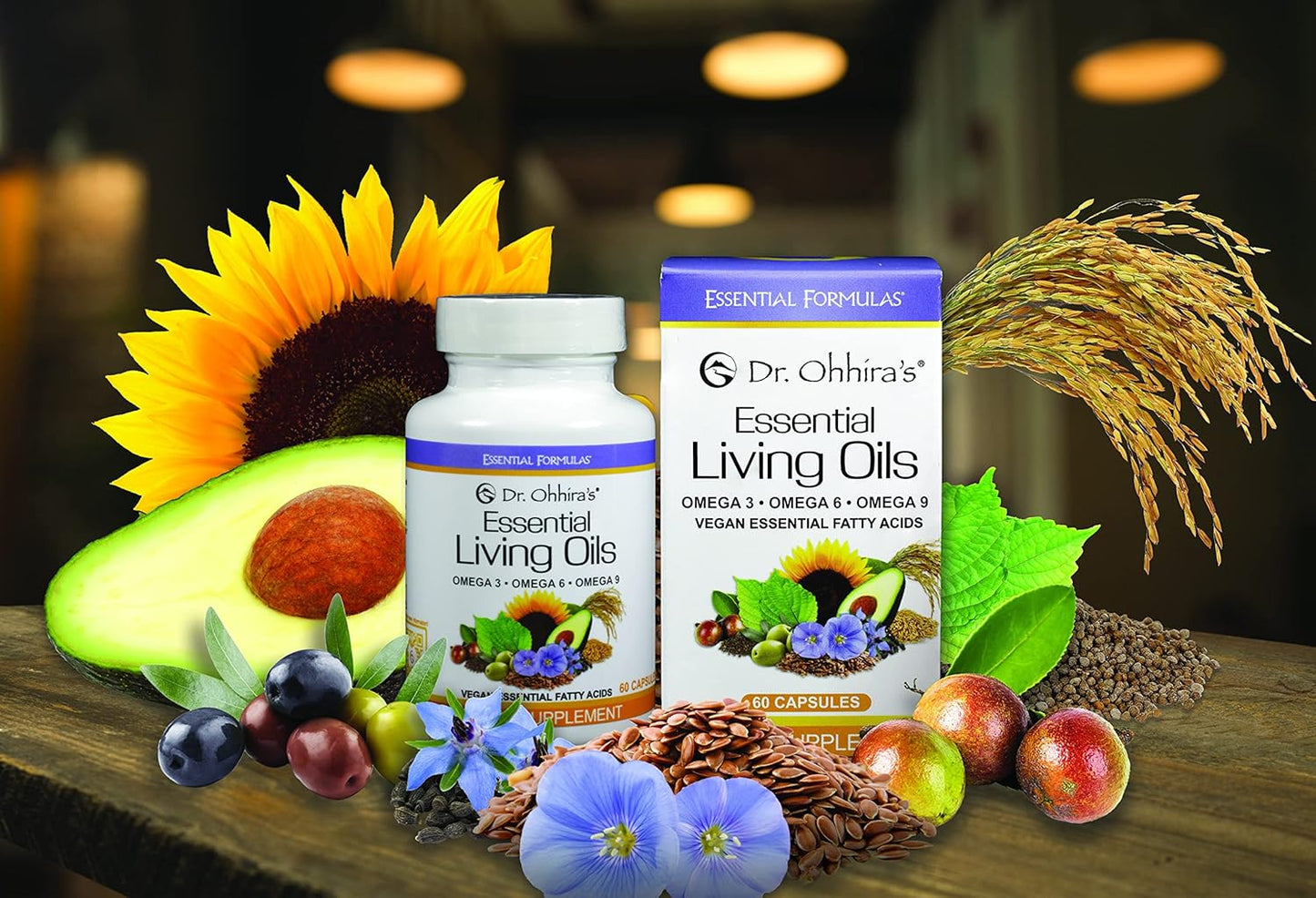 Dr. Ohhira's Essential Formulas Vegan Omega 3 EFA Supplement, 60 Capsules