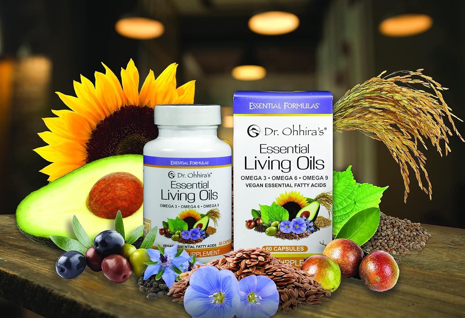 Dr. Ohhira's Essential Formulas Vegan Omega 3 EFA Supplement, 60 Capsules