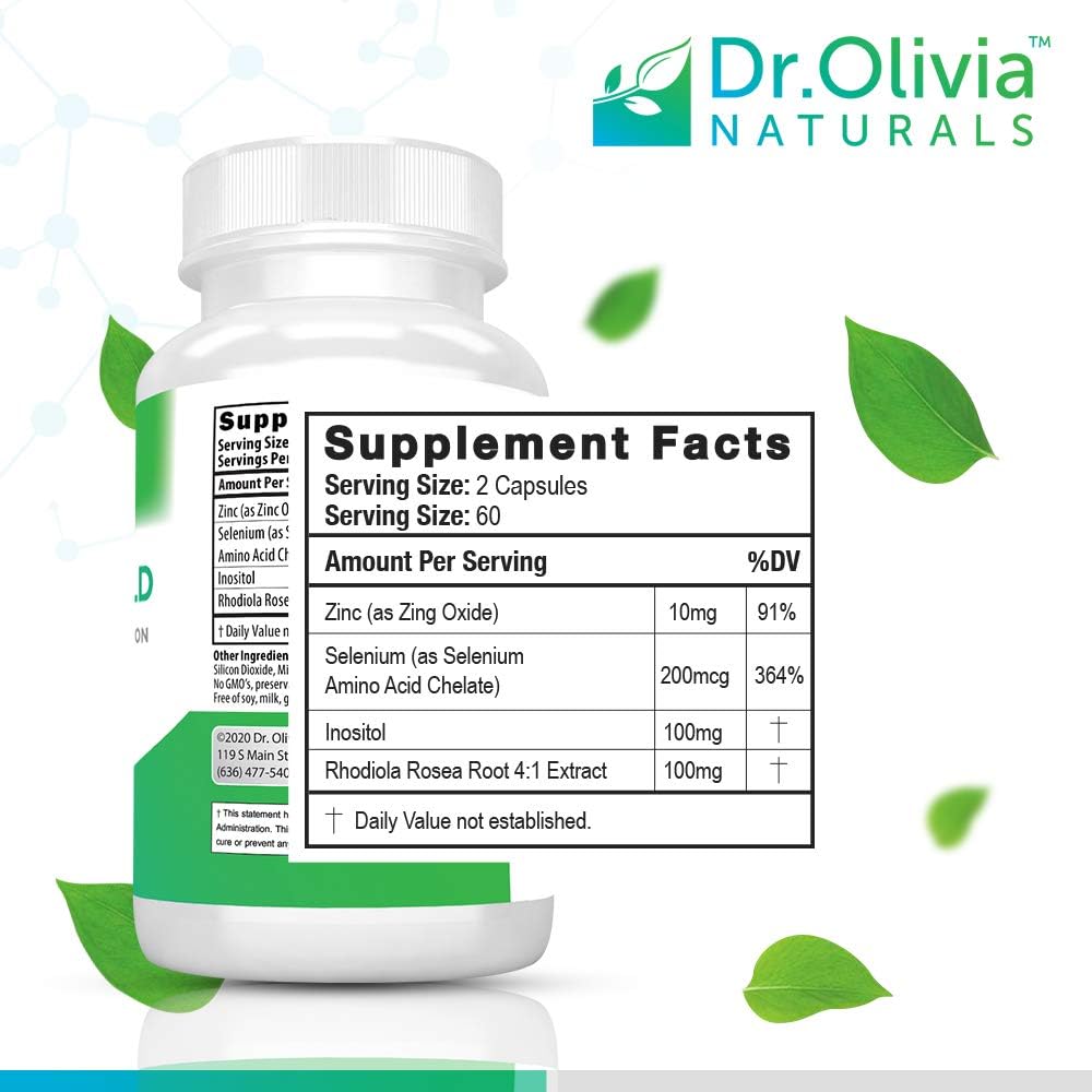 Dr. Olivia Naturals Thyroid Shield - 120 Capsules, Vegetarian Formula for Thyroid Support