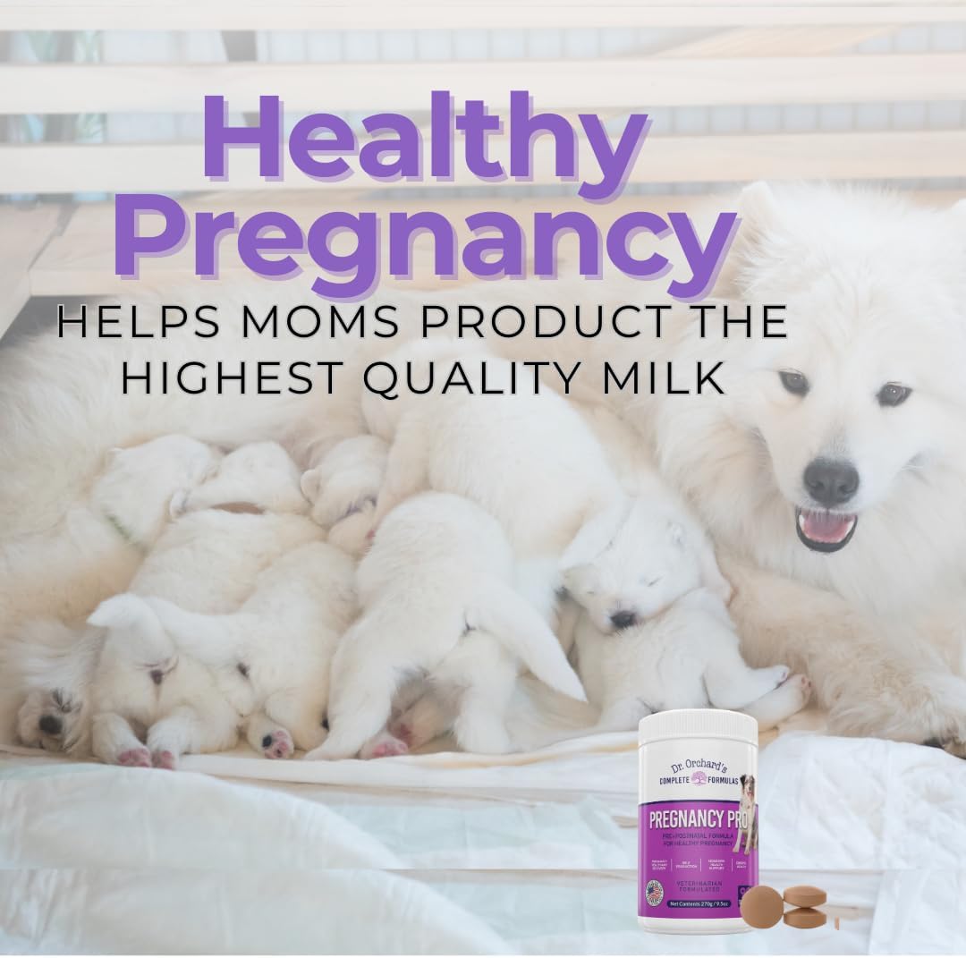 Dr. Orchard's Pregnancy Pro Dog Prenatal Vitamins - Premium Supplement for Dog Pregnancy, Postnatal & Newborn Health, 90 Ct
