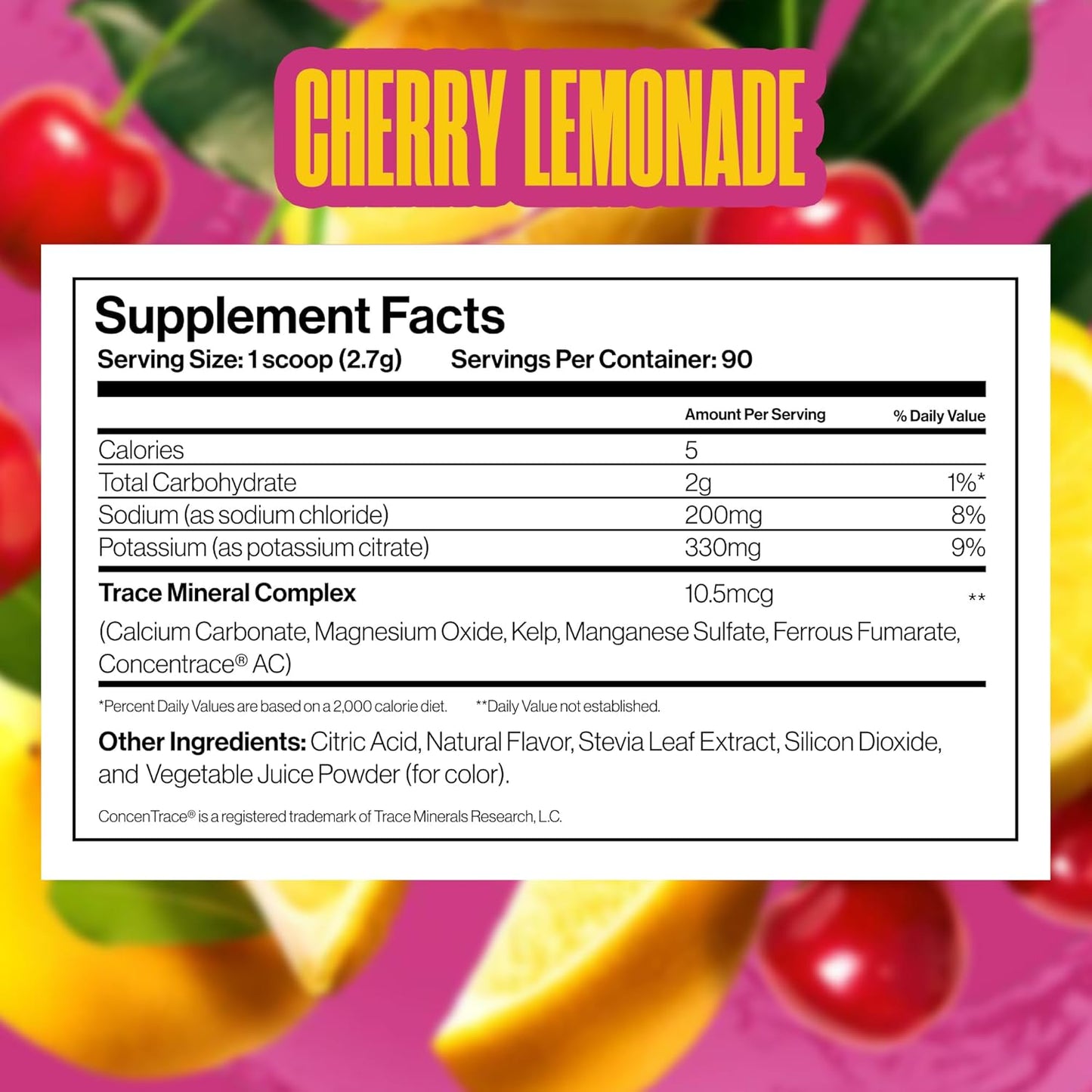 Dr. Price Electrolytes Powder Cherry Lemonade - Sugar-Free Hydration Drink for Keto & Fasting - Non-GMO Sports Drink - 90 Servings
