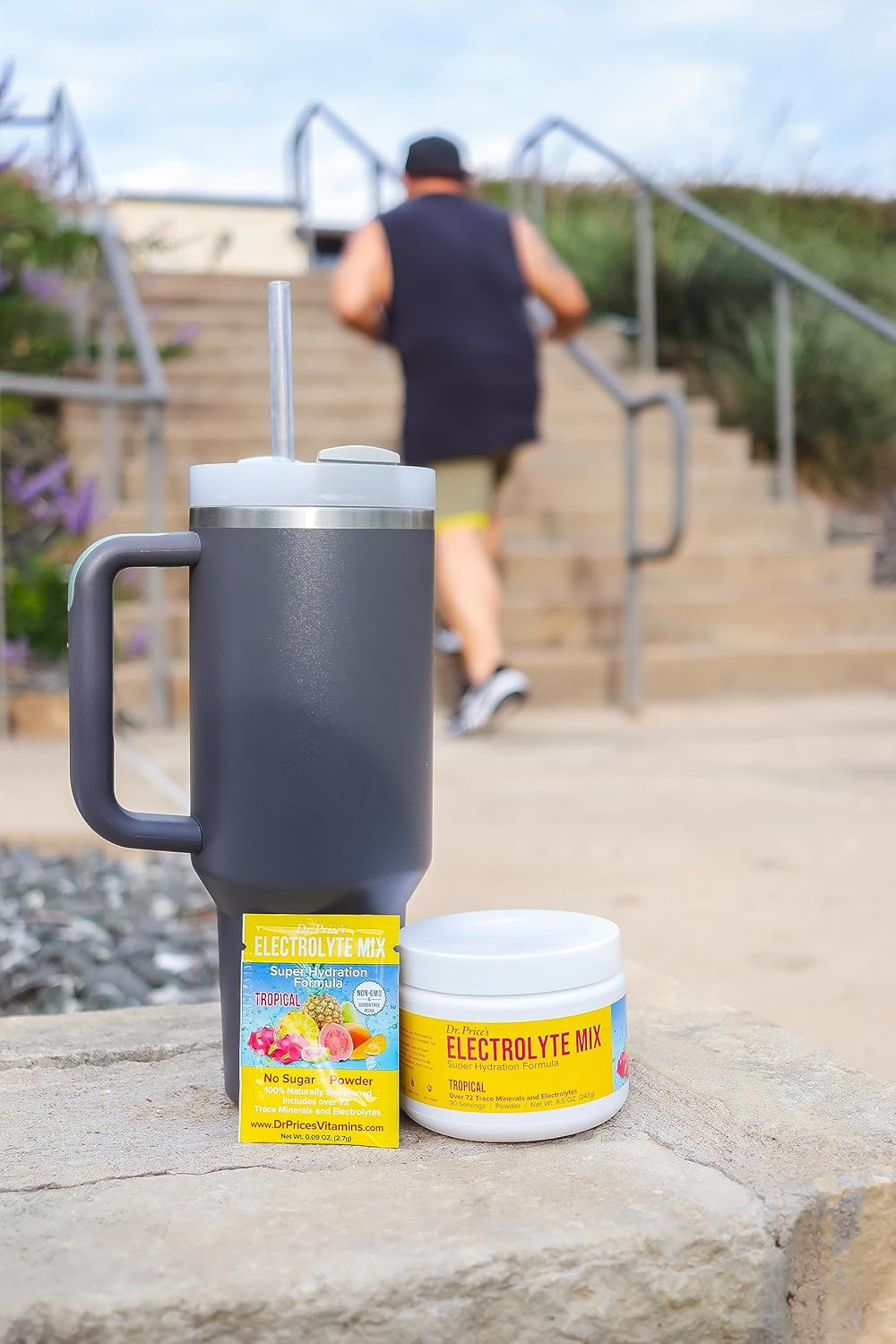 Dr. Price's Electrolyte Powder Mix - No Sugar, Keto-Friendly Hydration Drink - Non-GMO - Gluten Free - 90 Servings - Tropical Flavor