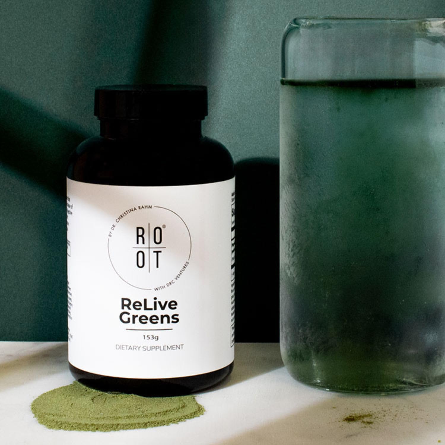 Dr. Rahm's THEROOTBRANDS Root Relive Greens: Superfood Powerhouse with Dark Leafy Greens, Fruits, and Fibers - 153g