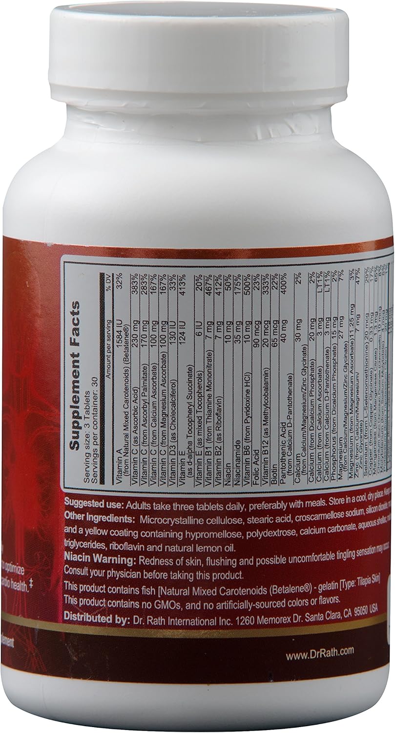 Dr. Rath Cardiovascular Health Supplement 90 Tablets - Promotes Heart Health and Circulation
