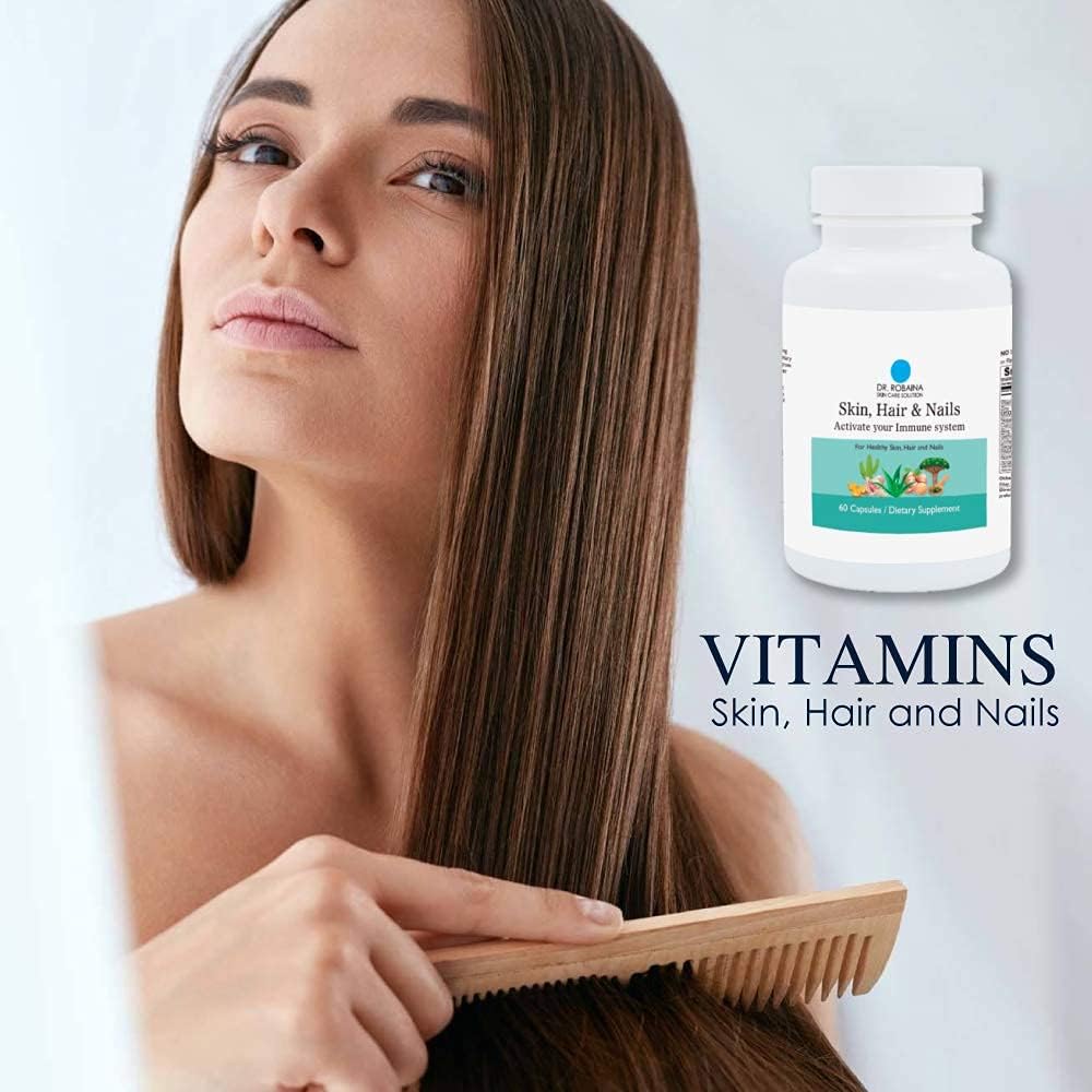 Dr. Robaina Skin, Hair & Nails Capsules - Immune Support Dietary Supplement - 60 Capsules