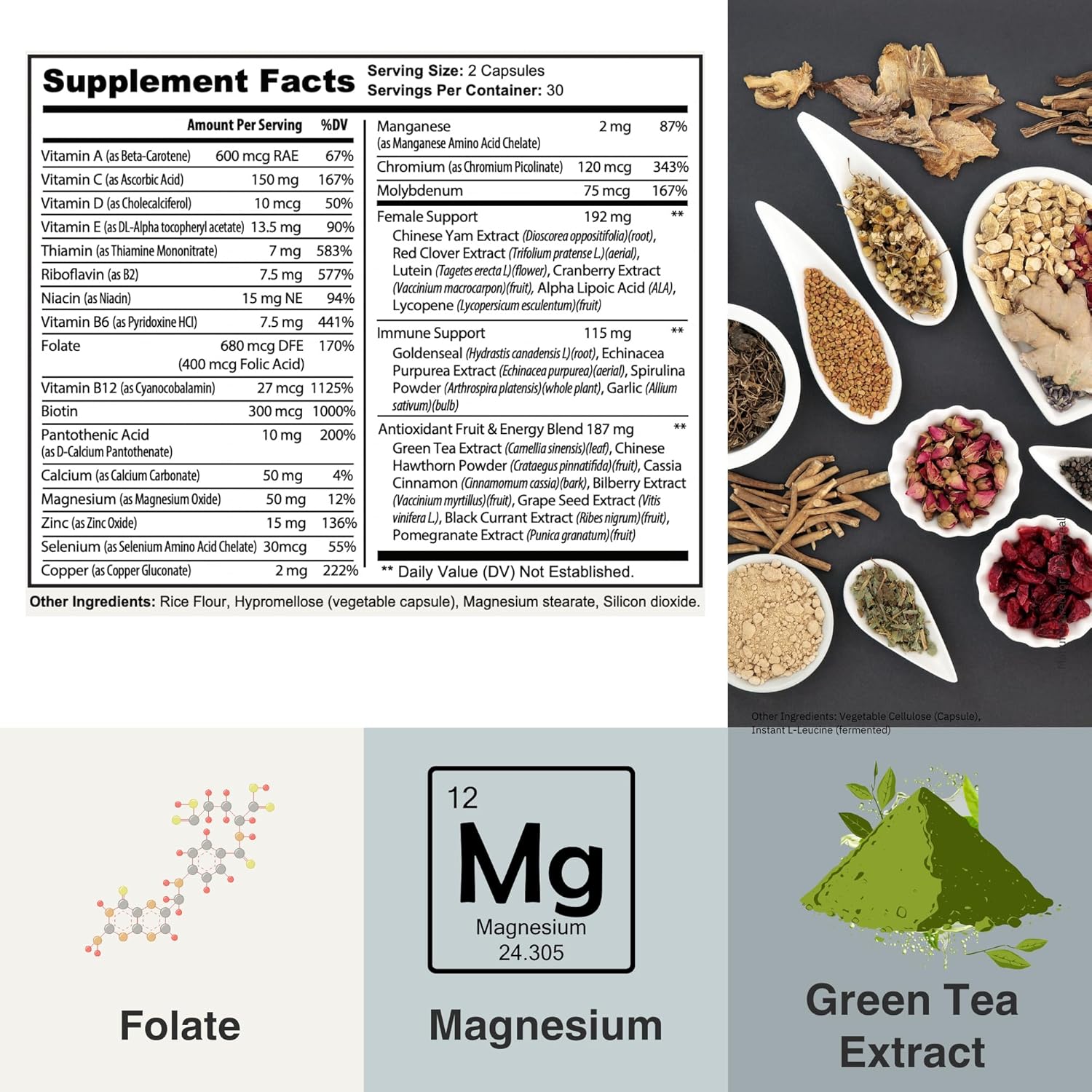 Dr. Scott's Women’s Multivitamin with Essential Nutrients for Daily Wellness Support - Includes Vitamin C, D3, Magnesium, Biotin, and Antioxidants - 60 Count