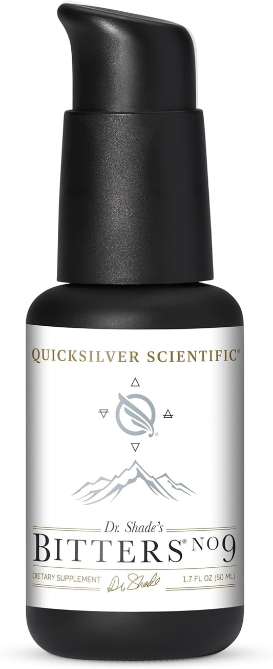Dr. Shade's Bitters No. 9 by Quicksilver Scientific - Liposomal Digestive Bitters for Fast Digestion - Supports Digestive Health with Milk Thistle, Burdock Root, and Juniper Essential Oil - 50ml