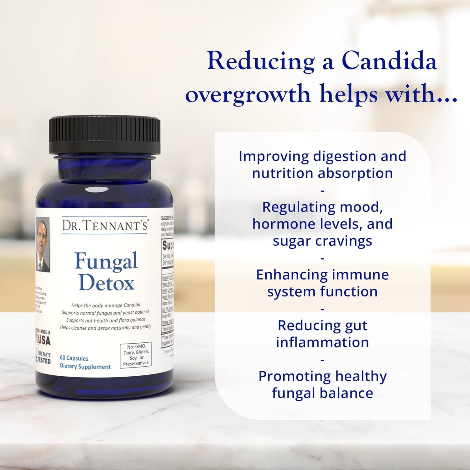 Dr. Tennant's Fungal Detox for Candida Cleanse, Mood Regulation, and Hormone Balance - Supports GI Health and Natural Fungal Balance
