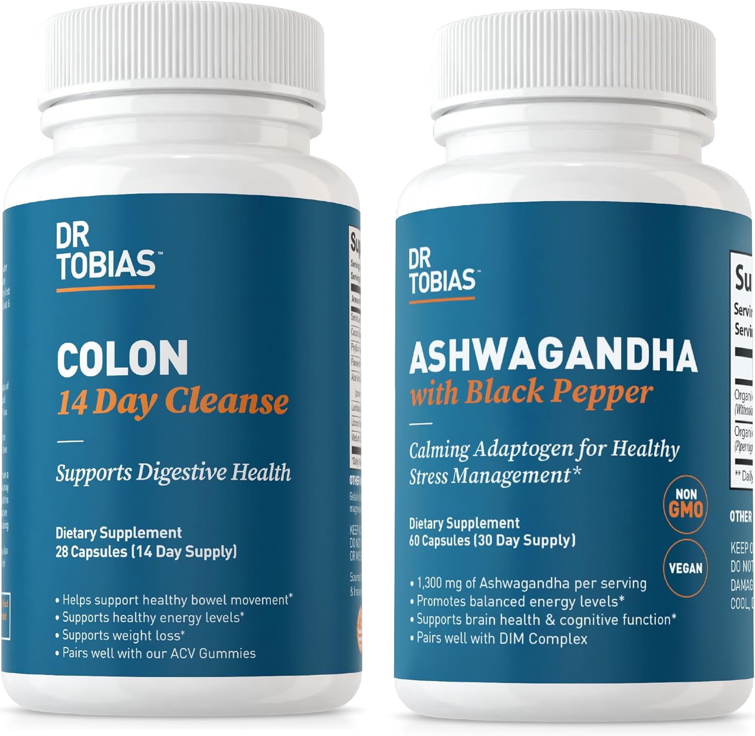 Dr. Tobias 14 Day Colon Cleanse with Ashwagandha Capsules - Detox & Immune Support