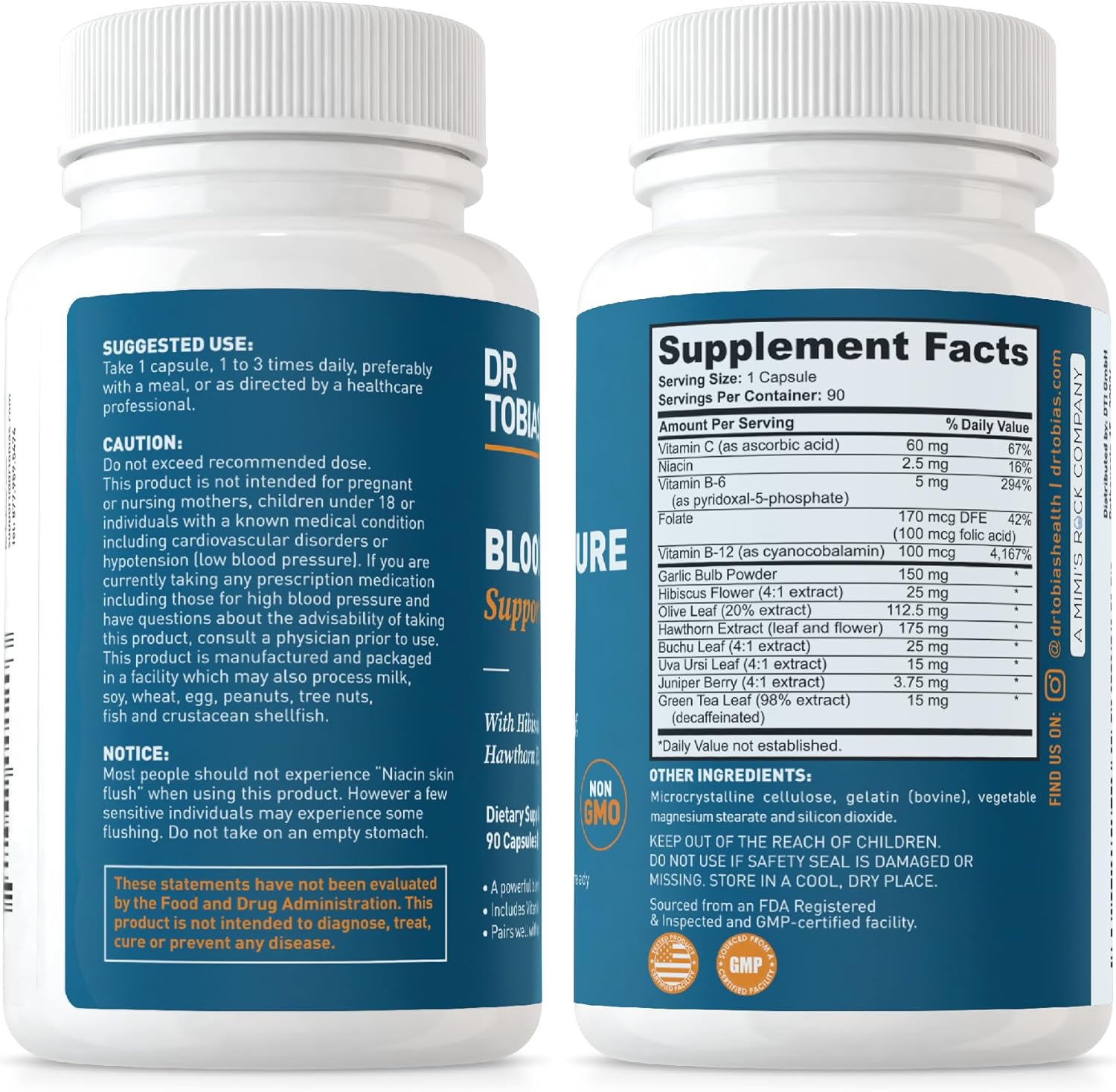 Dr. Tobias Blood Pressure Support with Liposomal Glutathione - Promotes Circulatory Health, Detoxification, and Immune Support - Non-GMO Formula