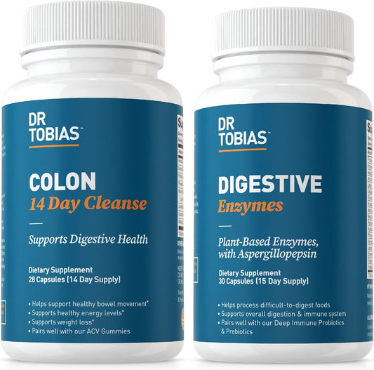 Dr. Tobias Colon Cleanse & Digestive Enzymes - Detox Support & Digestive Health - Non-GMO Formula for 14 Days