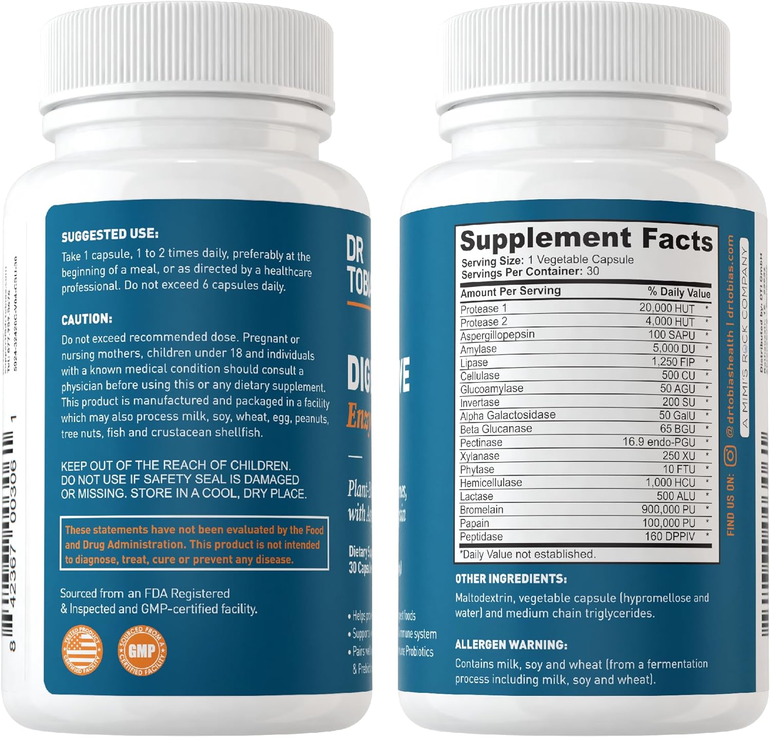 Dr. Tobias Colon Cleanse & Digestive Enzymes - Detox Support & Digestive Health - Non-GMO Formula for 14 Days