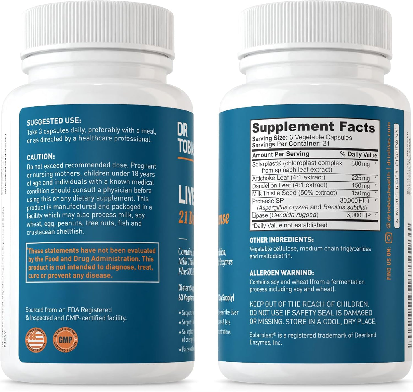 Dr. Tobias Colon Cleanse & Liver Detox Supplements - 14 Day & 21 Day Combo Pack with Fiber, Probiotics, Herbs - Supports Gut & Liver Health