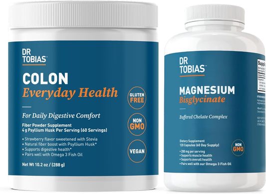 Dr. Tobias Colon Everyday Health with Magnesium Bisglycinate - Vegan & Non-GMO Formula for Digestive Comfort, Muscle & Bone Support