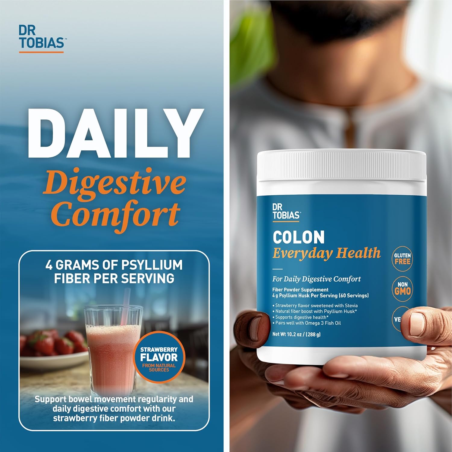 Dr. Tobias Colon Health and Ashwagandha Capsules Bundle for Digestive Wellness & Energy Support, Vegan & Non-GMO