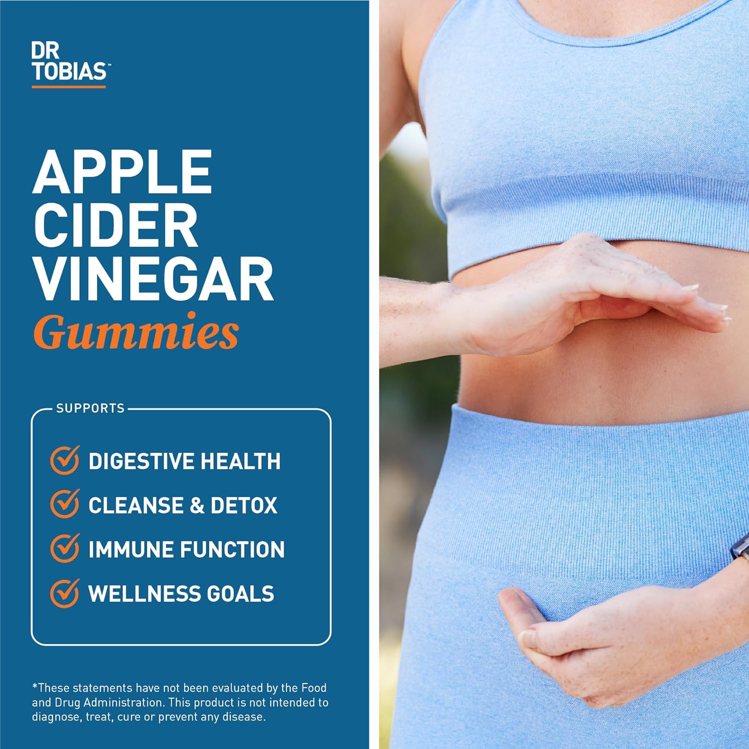 Dr. Tobias Daily Apple Cider Vinegar Gummies for Digestive Health & Detox Support with Psyllium Husk Powder