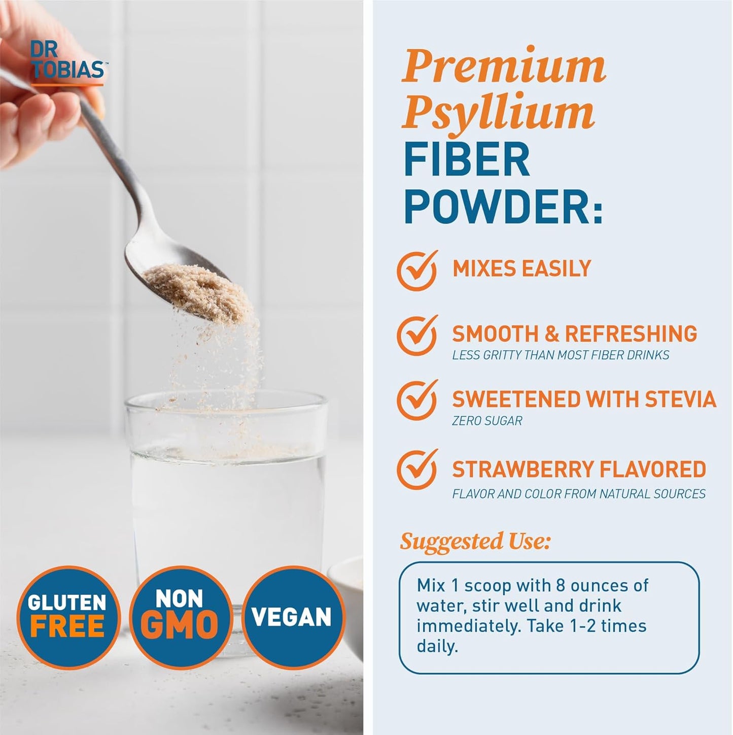 Dr. Tobias Daily Apple Cider Vinegar Gummies for Digestive Health & Detox Support with Psyllium Husk Powder