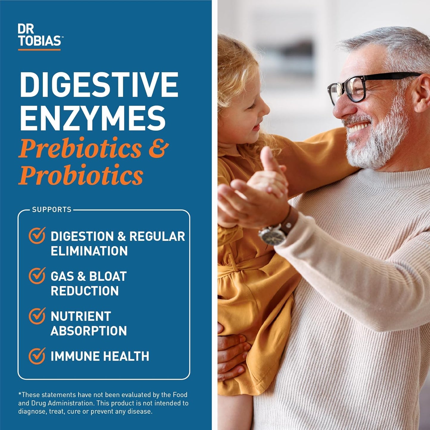 Dr. Tobias Omega 3 Fish Oil with Digestive Enzymes, Probiotics, Prebiotics - Supports Heart, Brain, Immune Function, Gut Health & Digestion, Non-GMO