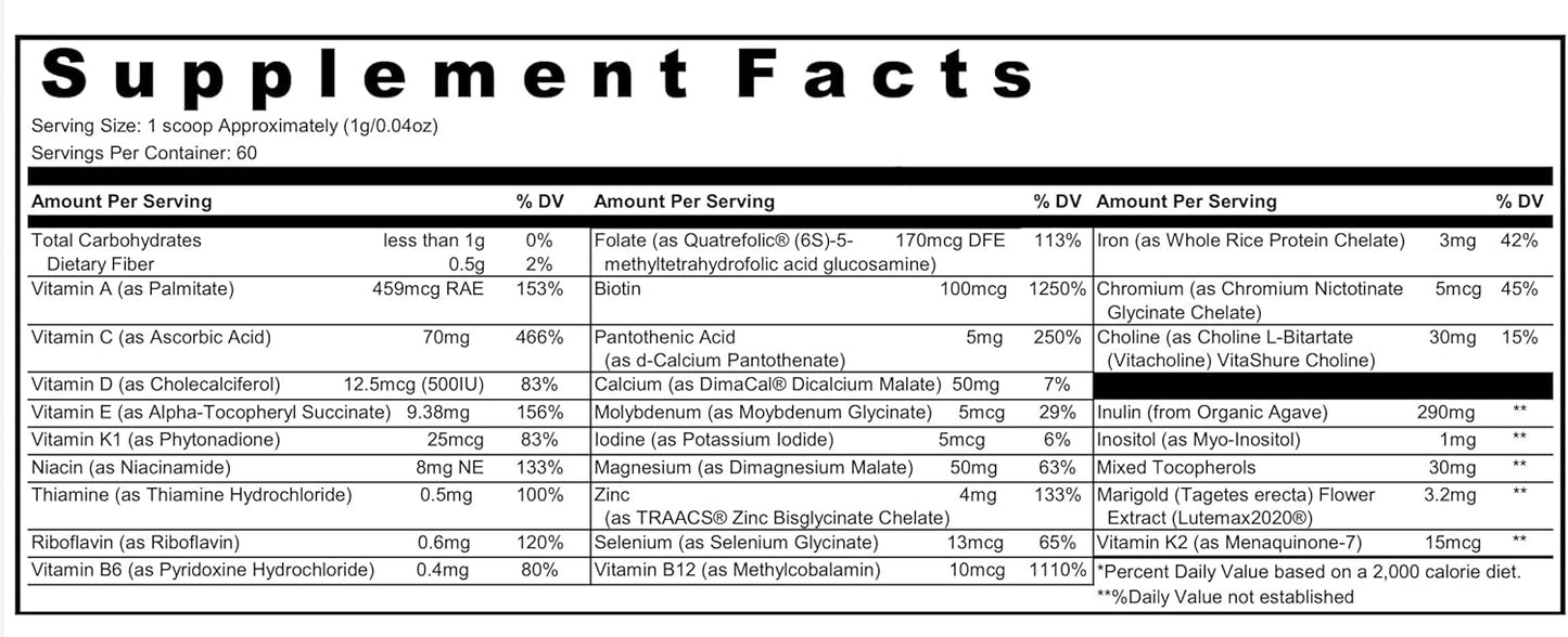 Dr. Wholeness Children's Multivitamin Powder | Methylated B-Vitamins, Essential Nutrients, Easy to Mix, No Flavors, Sweeteners, Preservatives | 60 Servings - 2.4 oz