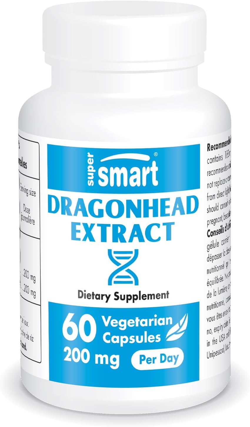 DracoBelle Dragonhead Supplement - 200mg Dragonhead Extract Daily - Patented Formula - Non-GMO, Gluten Free - 60 Capsules