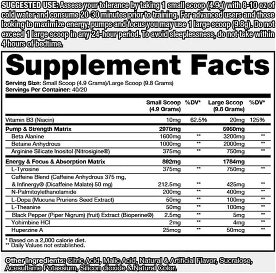 Dragon Pharma Venom Extreme Potency Pre-Workout Supplement - Boost Energy, Focus, and Performance with Vasodilation and Endurance Support - Mangonada Flavor - 40 Servings